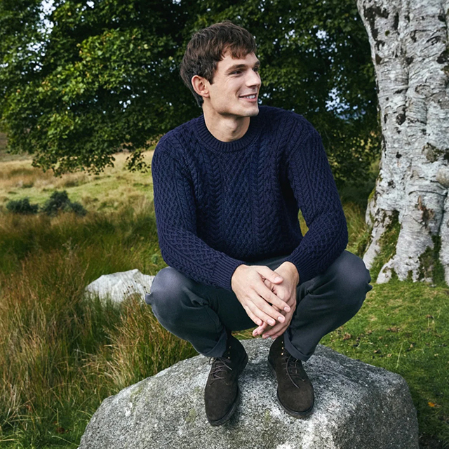 Go to the product listing to view all Men's Aran Knitwear